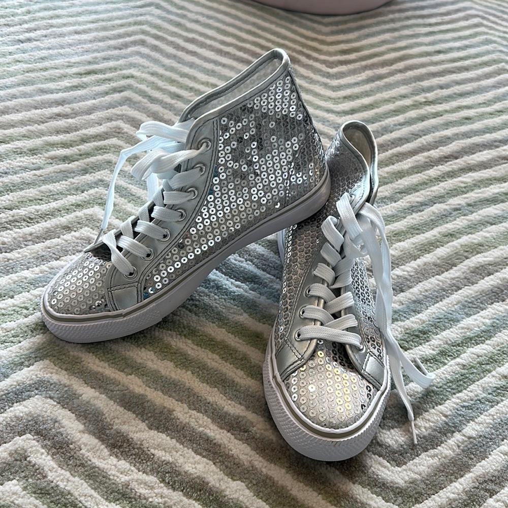 Sparkly silver shoes
